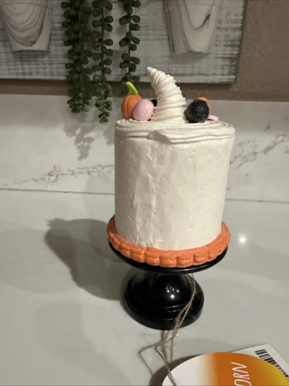 Candy Corn Lane Mini Ghost Frosted Glitter Candy Cake Halloween 6”